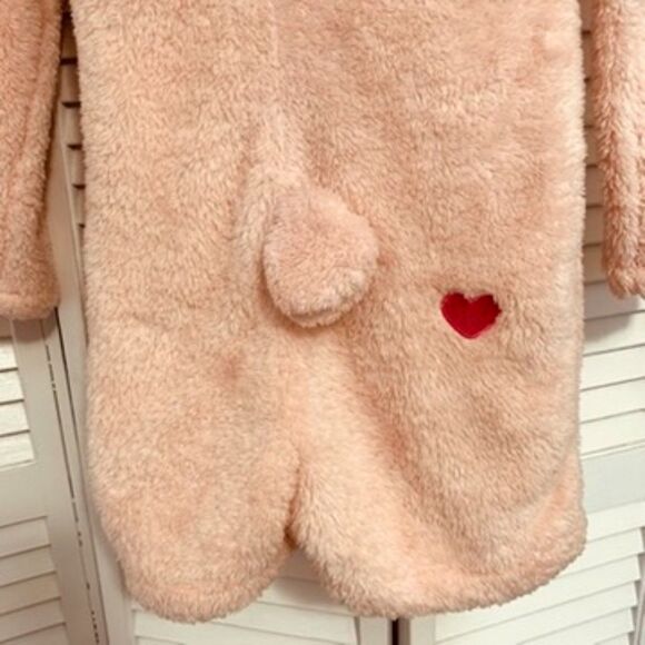Care Bears Adult One Piece Fleece Romper Sz S Cozy Short Loungewear Pink - Picture 3 of 8